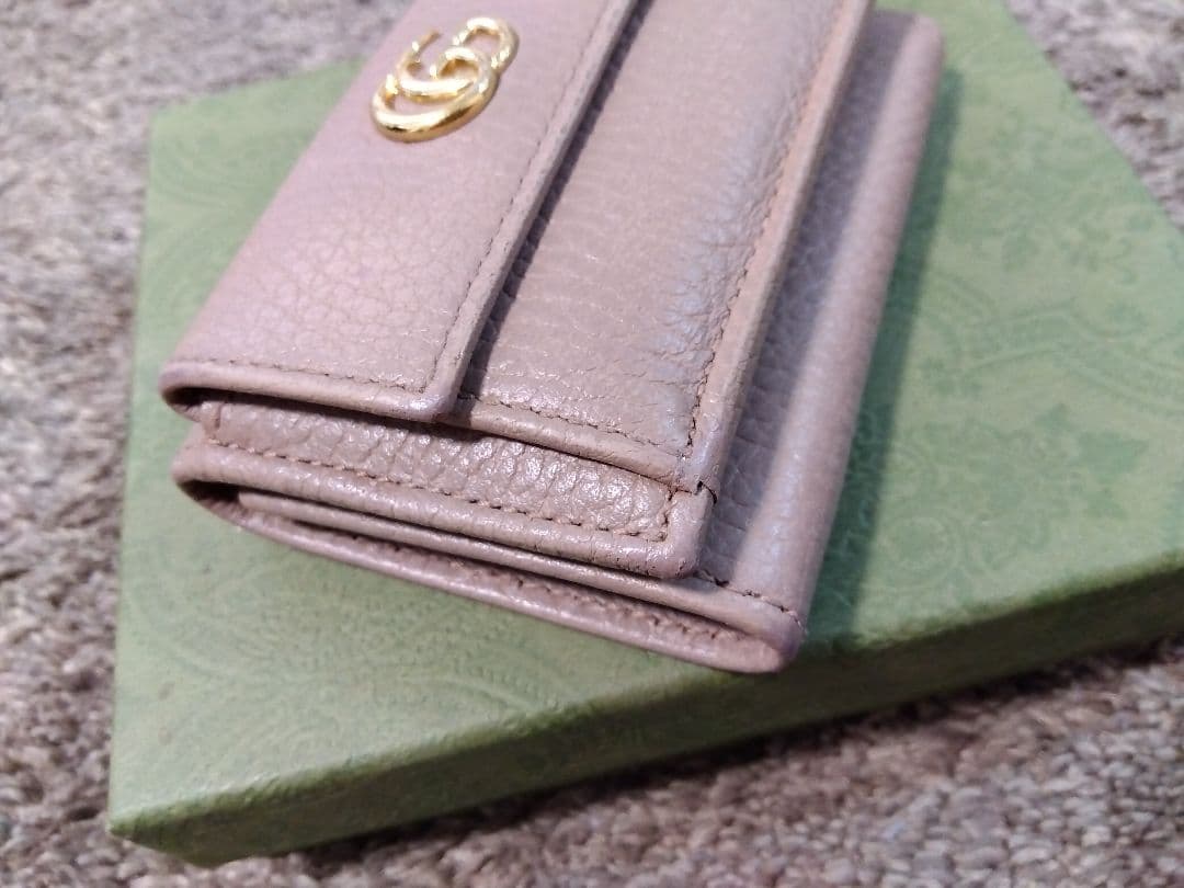 GUCCI ミ二財布 レザー 三つ折り財布 GGマーモント