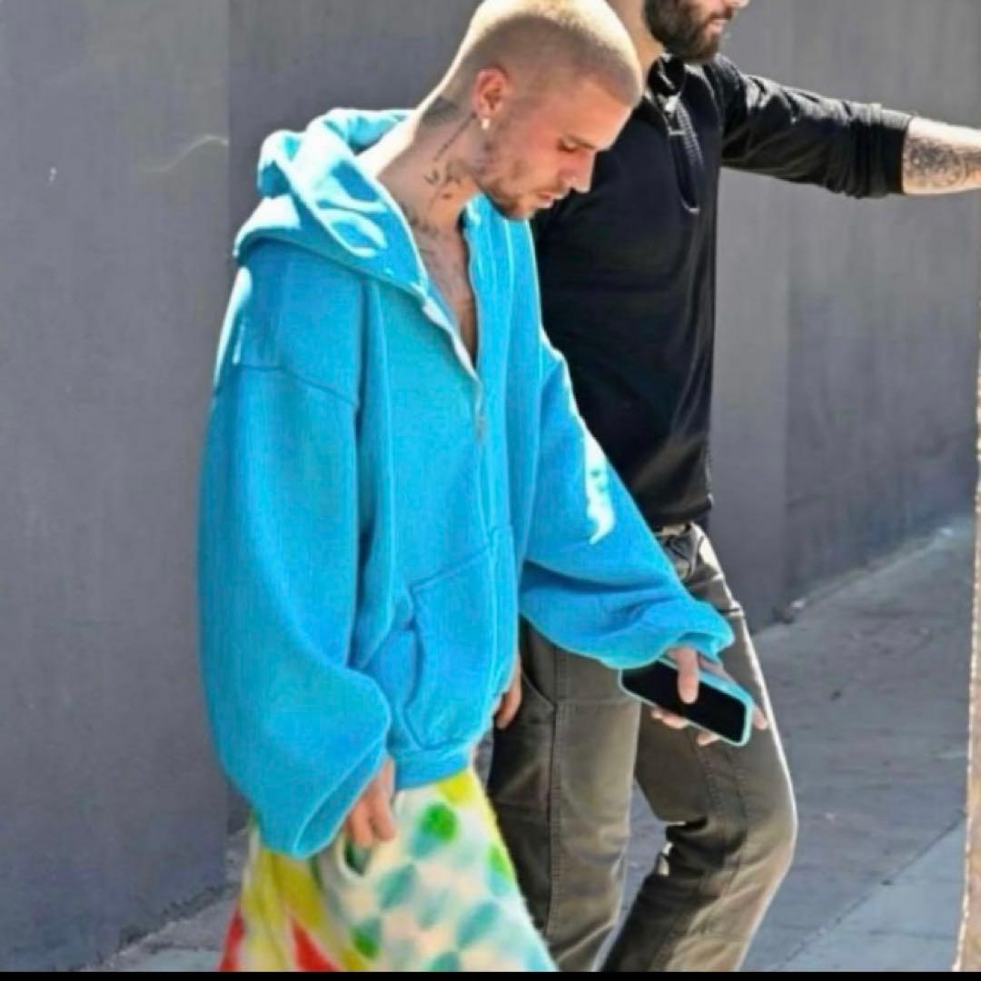 SKYLRK ZIP HOODE BLUE ジャスティンビーバー