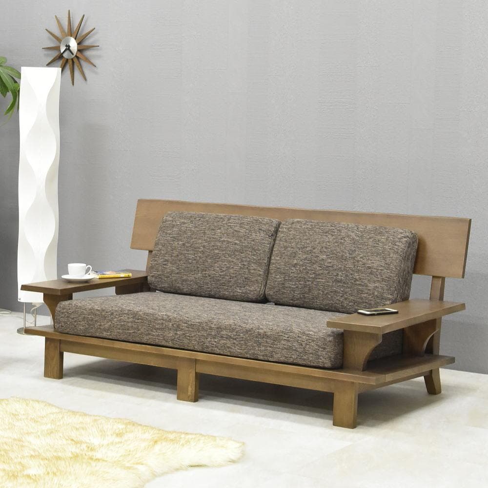 週末限定値下げ　2人掛け ソファ 幅160cm 和モダン 高級 タモ材 フレーム