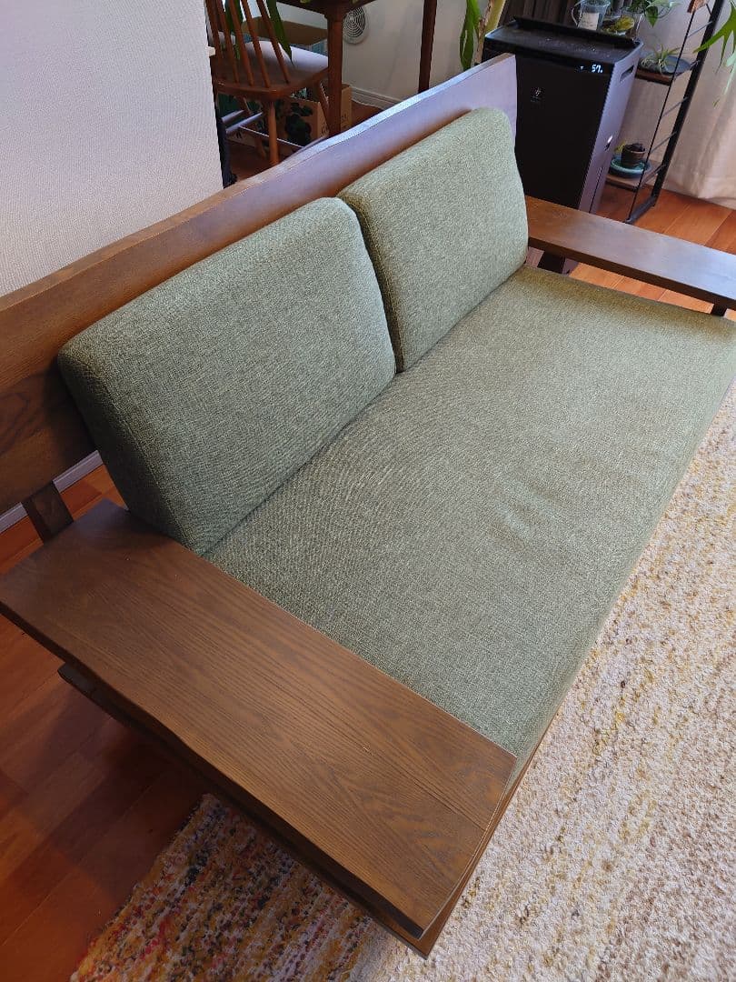 週末限定値下げ　2人掛け ソファ 幅160cm 和モダン 高級 タモ材 フレーム