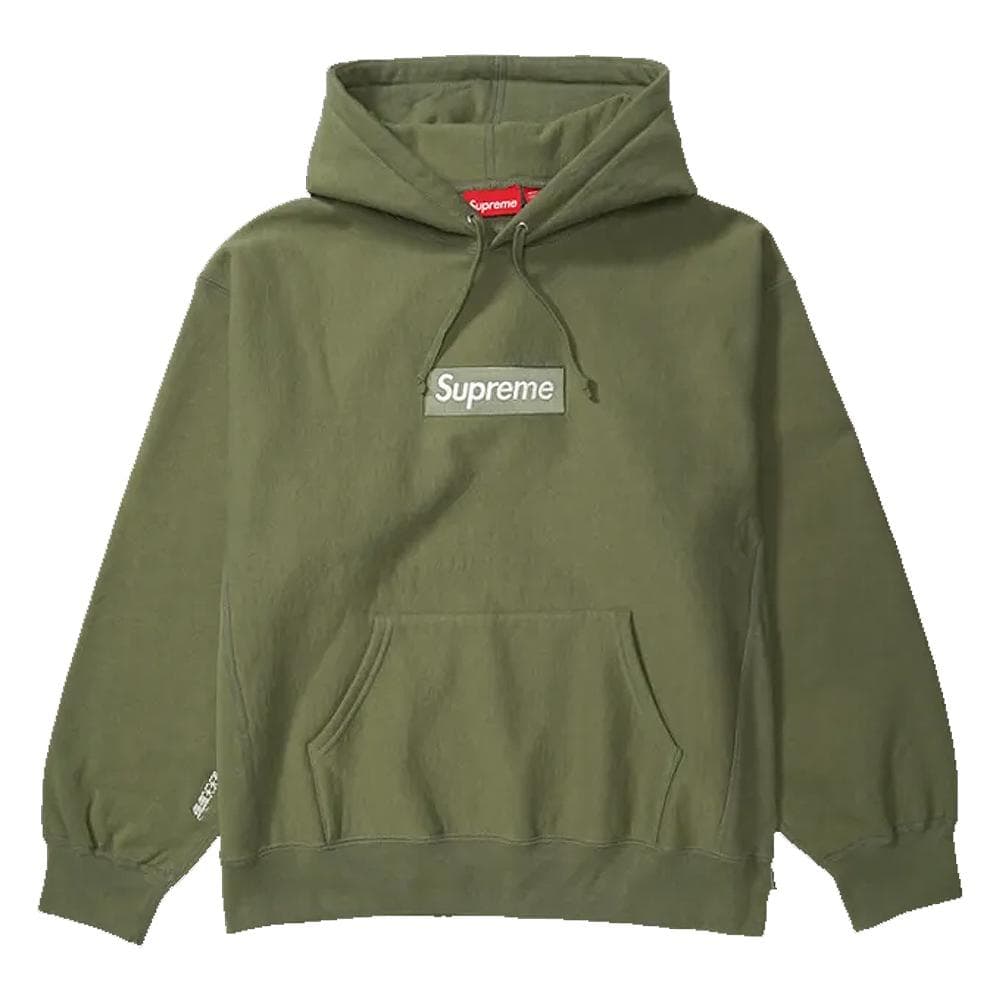 シュプリーム ボックスロゴ フードパーカー オリーブ