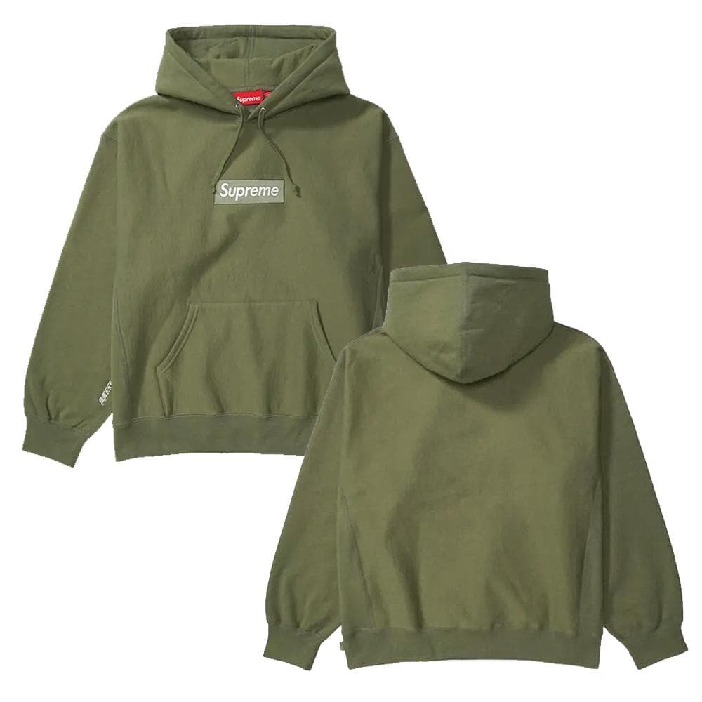シュプリーム ボックスロゴ フードパーカー オリーブ