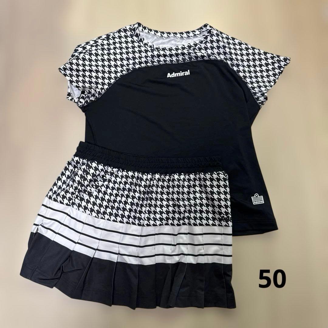 Admiral ハウンドトゥース柄 テニスウェアセット セットアップ 50