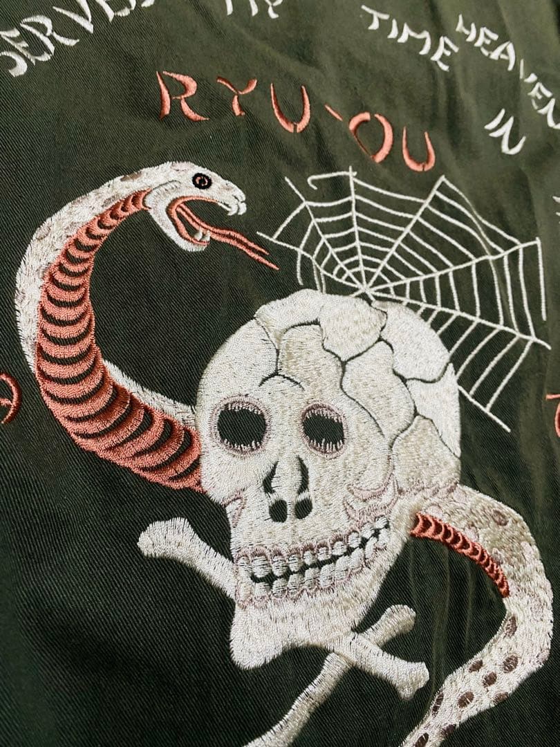 龍 蛇 スカル 日本限定版 スカジャン vintage unisex レーヨン