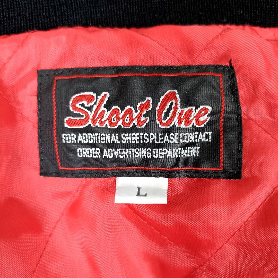 shoot one 希少デザイン スカジャン USA 別珍 ベロア 刺繍 L