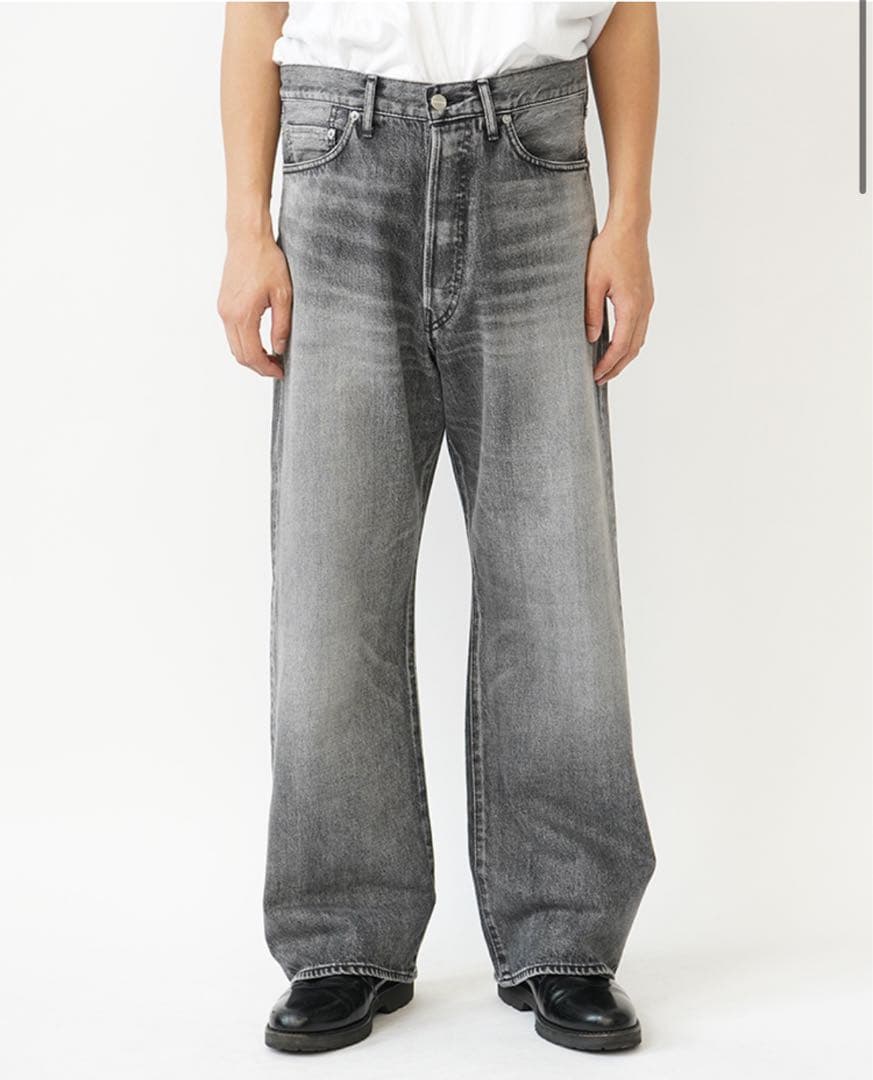 パンツ Graphpaper denim pants black light fade