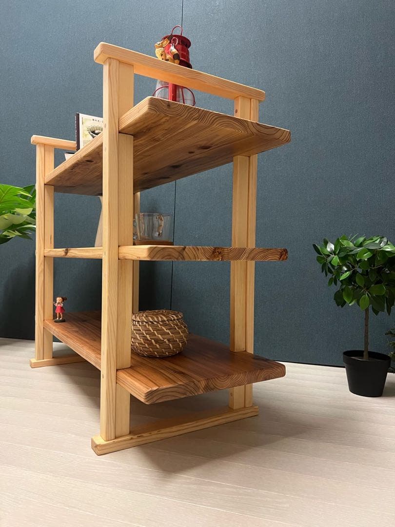 【在庫整理】 オープンラック 本棚 小物置き 杉 ナチュラル 3段