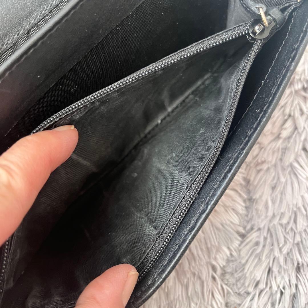 美品✨GUCCI シマ　長財布　ロゴプレート　ブラック　メンズ