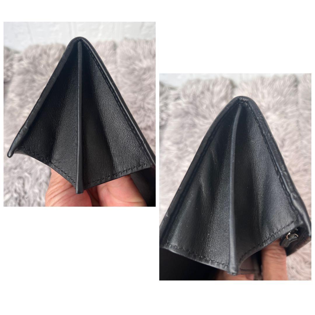 美品✨GUCCI シマ　長財布　ロゴプレート　ブラック　メンズ