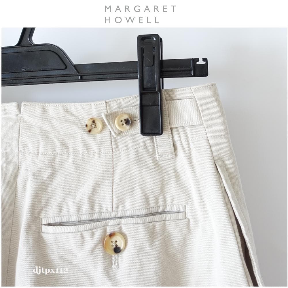 極美品*マーガレットハウエル 2023 コットンツイル*クロップド トラウザーズ