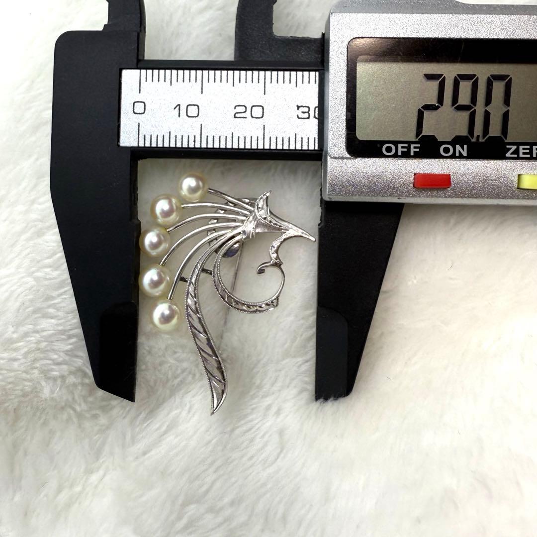 MIKIMOTO ミキモト あこや真珠 パール ブローチ 花モチーフ シルバー