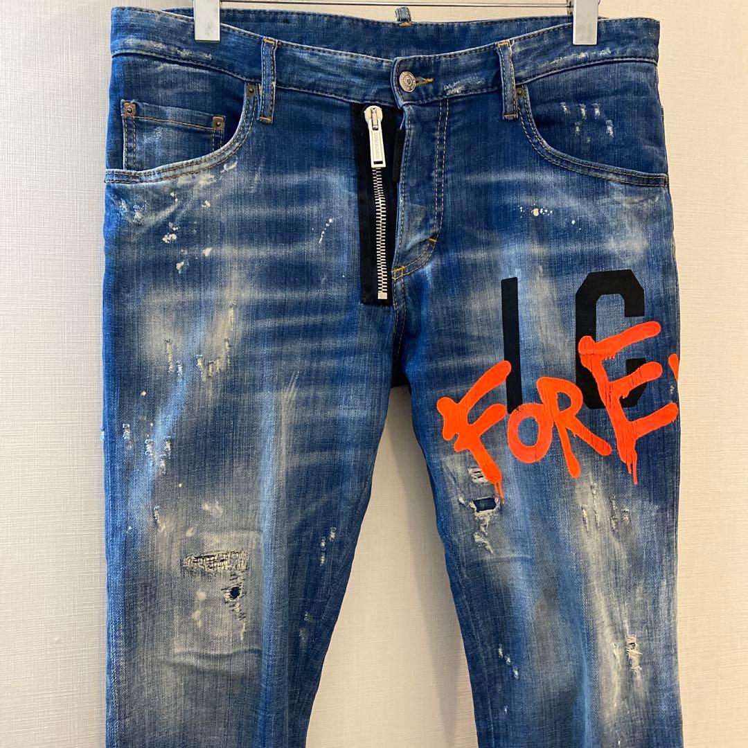 DSQUARED2 スケータージーン　　　ダメージリペア　ペイント加工