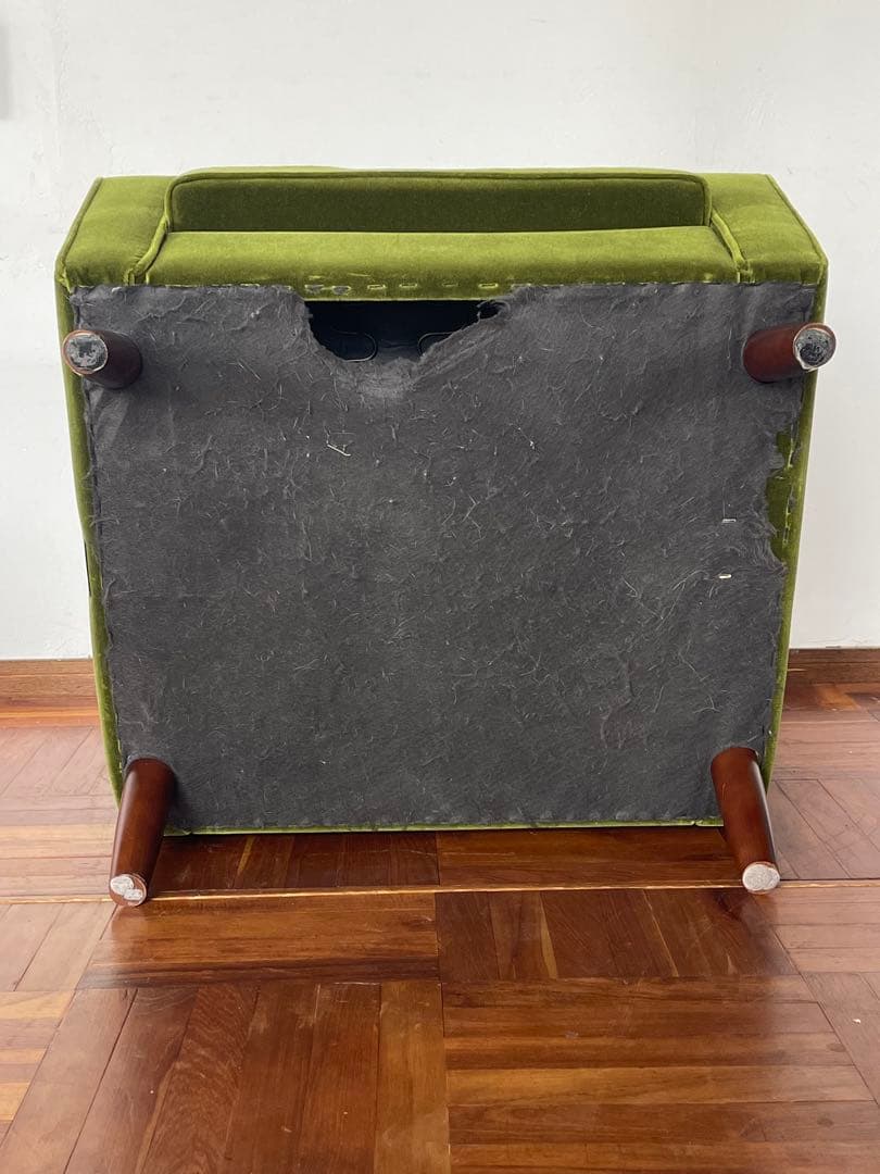 カリモク60 ロビーチェア オットマン セット モケットグリーン