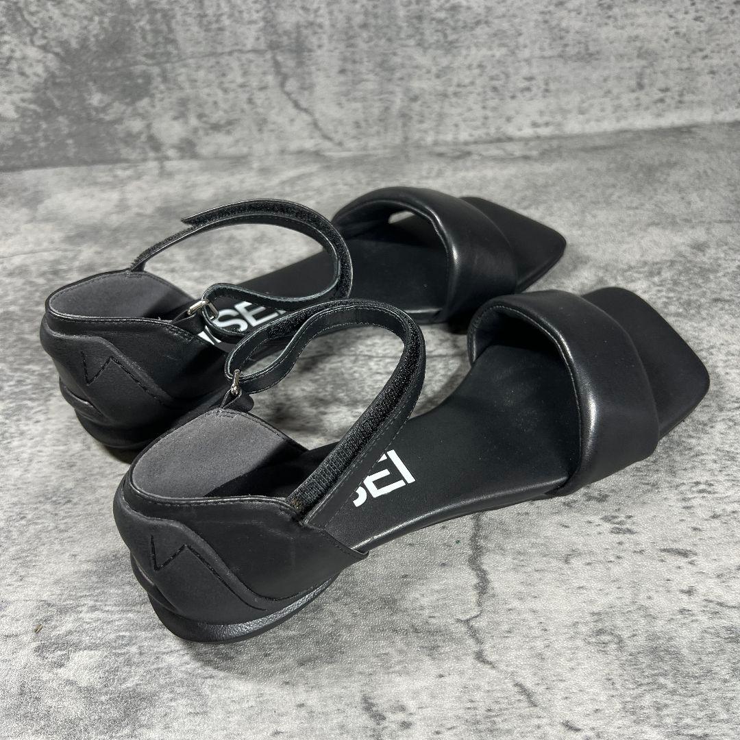 極美品【SHISEI】（36）パデッドサンダル アンクルストラップ ブラック