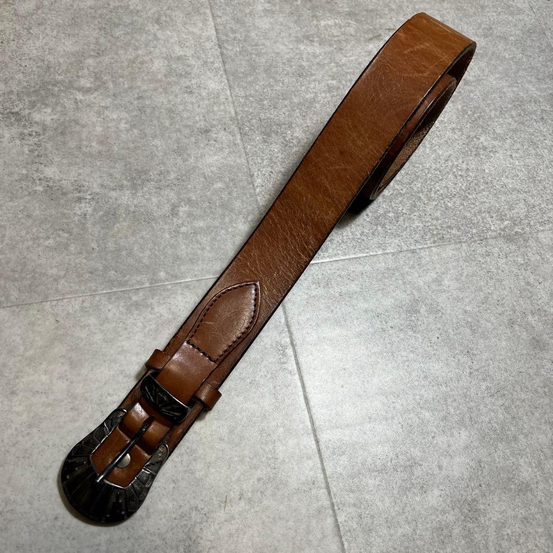 バックドロップ　レザーベルト　90s　アーカイブ　ブラウン　メキシカン