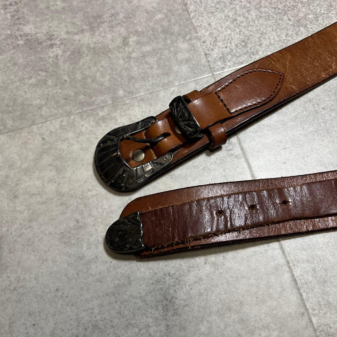 バックドロップ　レザーベルト　90s　アーカイブ　ブラウン　メキシカン