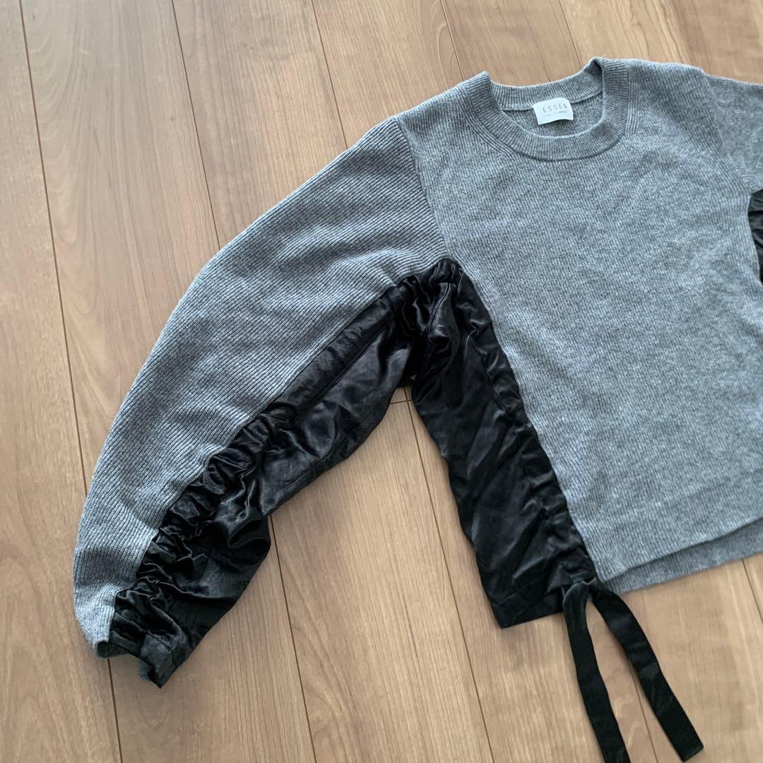 エッセンロートレアモン★サテンドッキングウールカシミヤニット