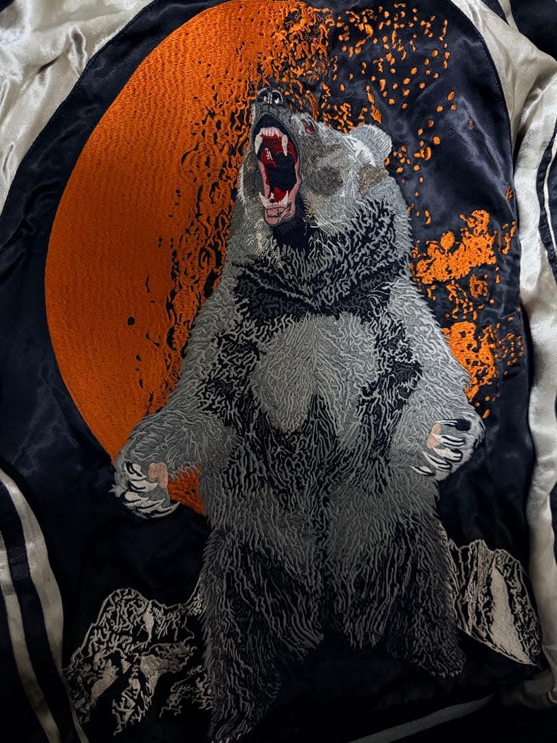 美品 ２面用 SATORI クマ 日本限定 スカジャン vintage レーヨン