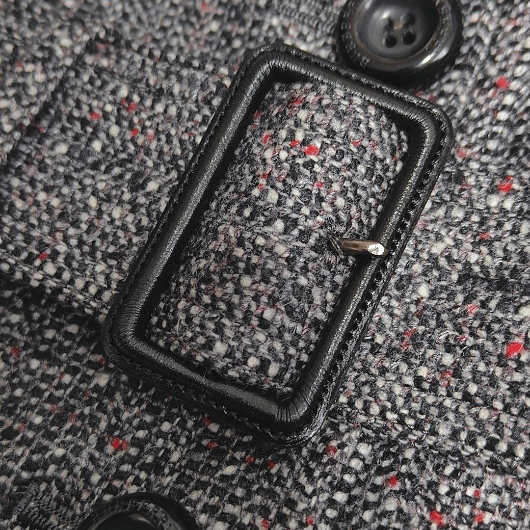 ★極美品★バーバリー＊ツイードジャケット＊絹混＊ベルト付き＊40