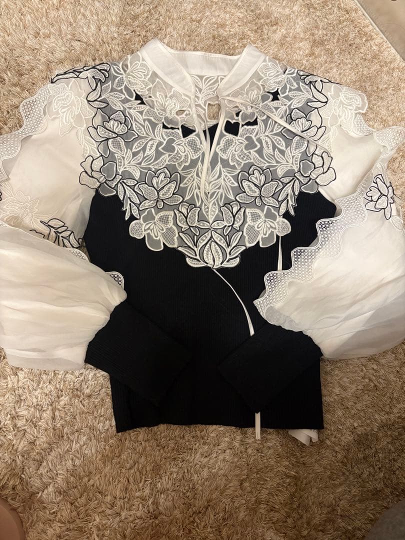 スナイデル　レースカラーニットプルオーバー