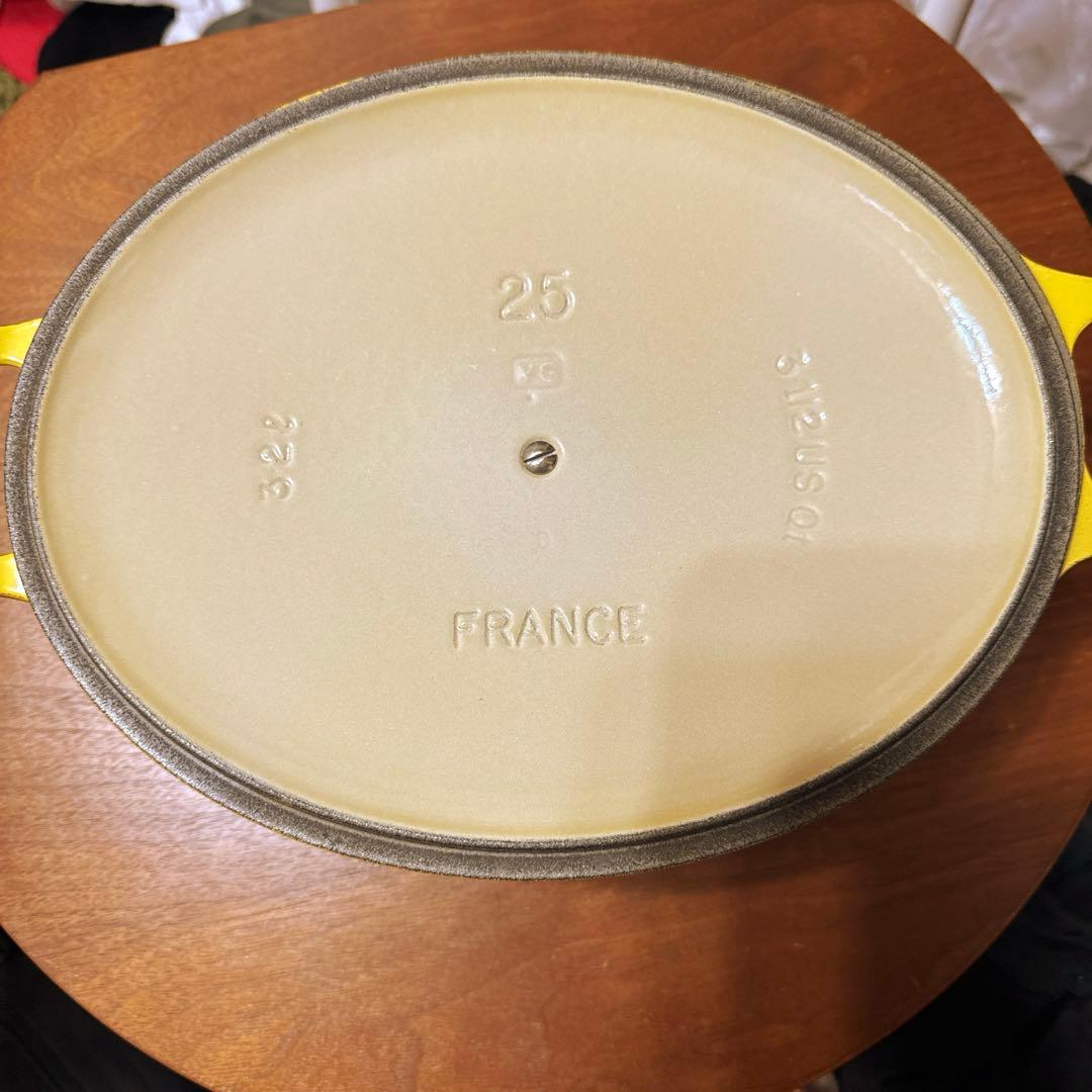 ルクルーゼ ココットオーバル 25cm ディジョンイエロー