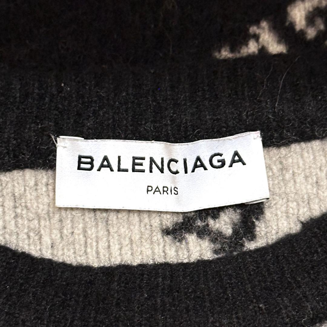 BALENCIAGA ブラック ロゴニットセーター