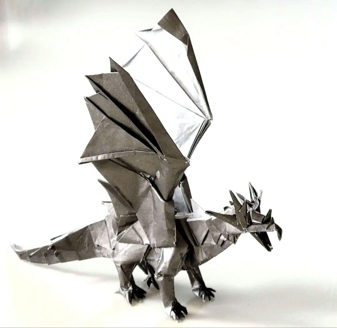 そらたん折り紙作品3点おまとめ( 銀ドラゴン・赤ドラゴン・金フェニックス)