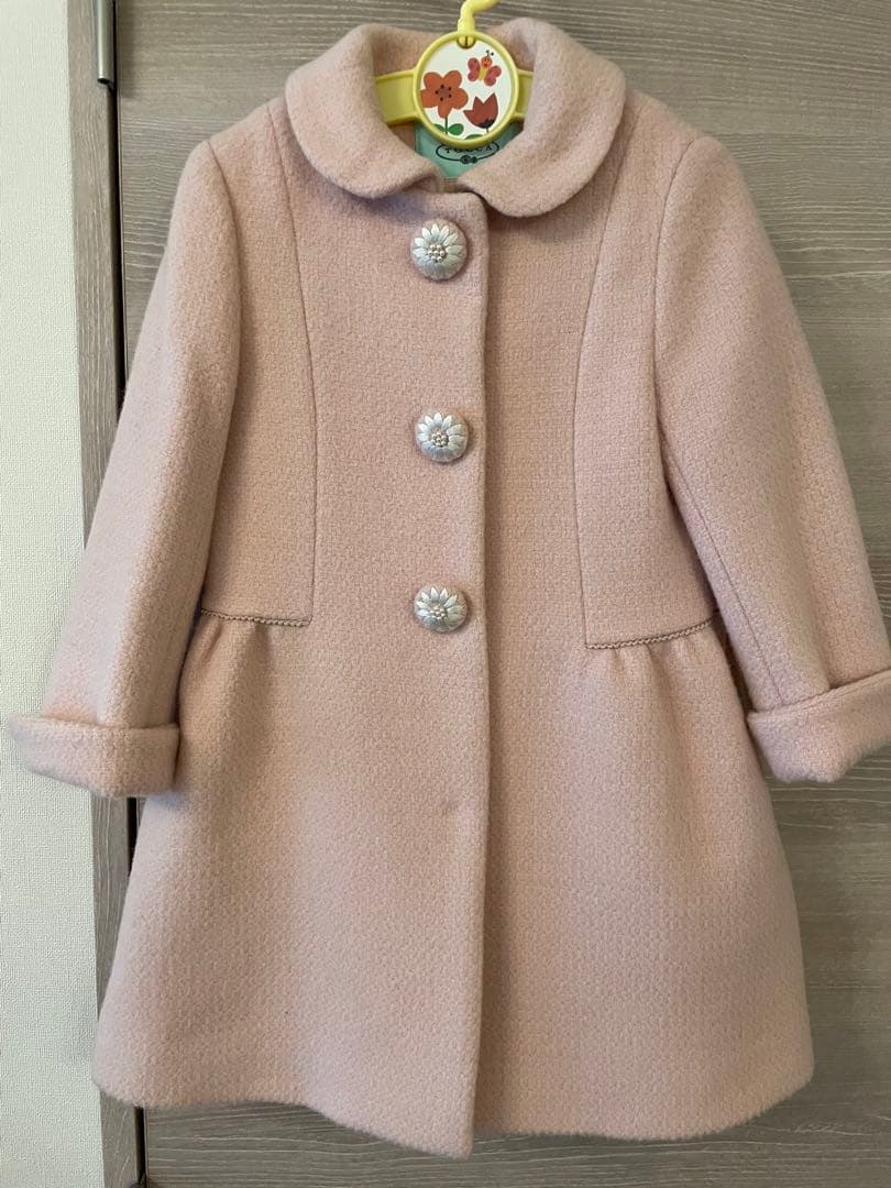 ✳︎TOCCA 110 ガールズ　ウール　アンゴラ　コート　ピンク✳︎