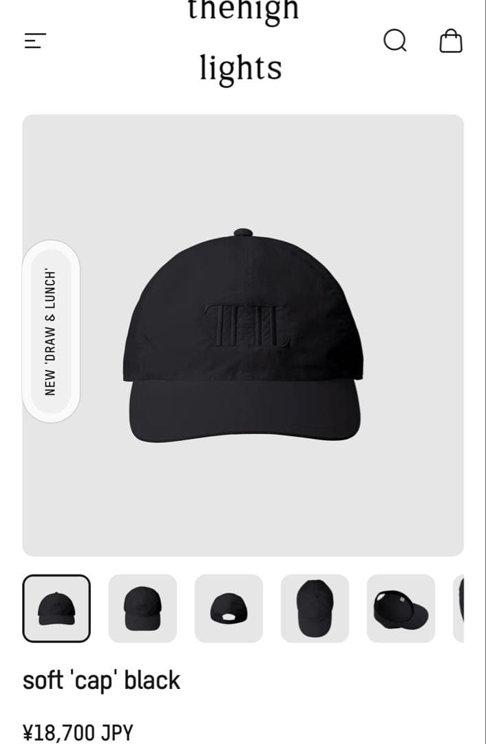 帽子 thehighlights soft'cap'black