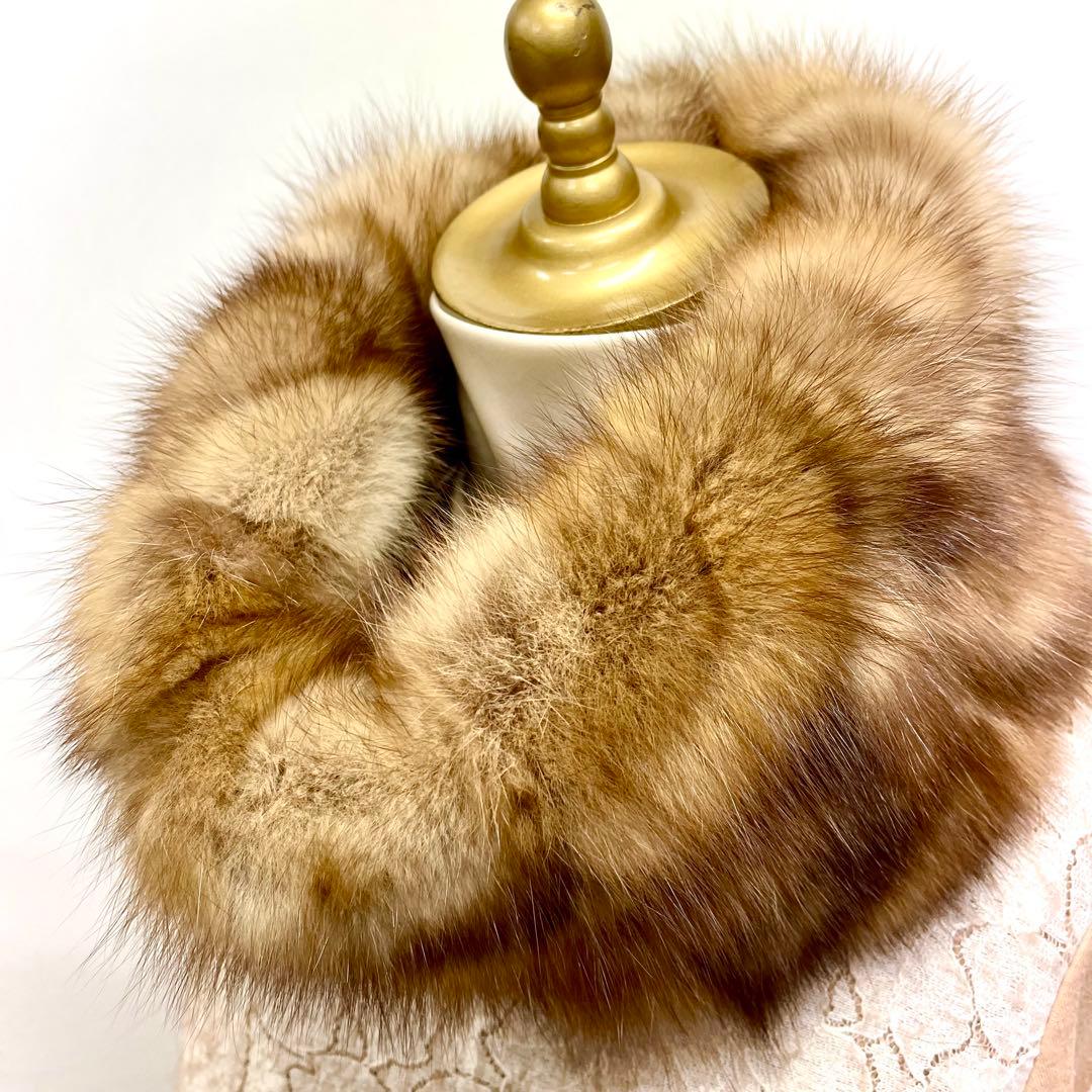 セーブルパッチ　ネックウォームマフラー／天然色　品番Ｗ／GAKE日本製❣️