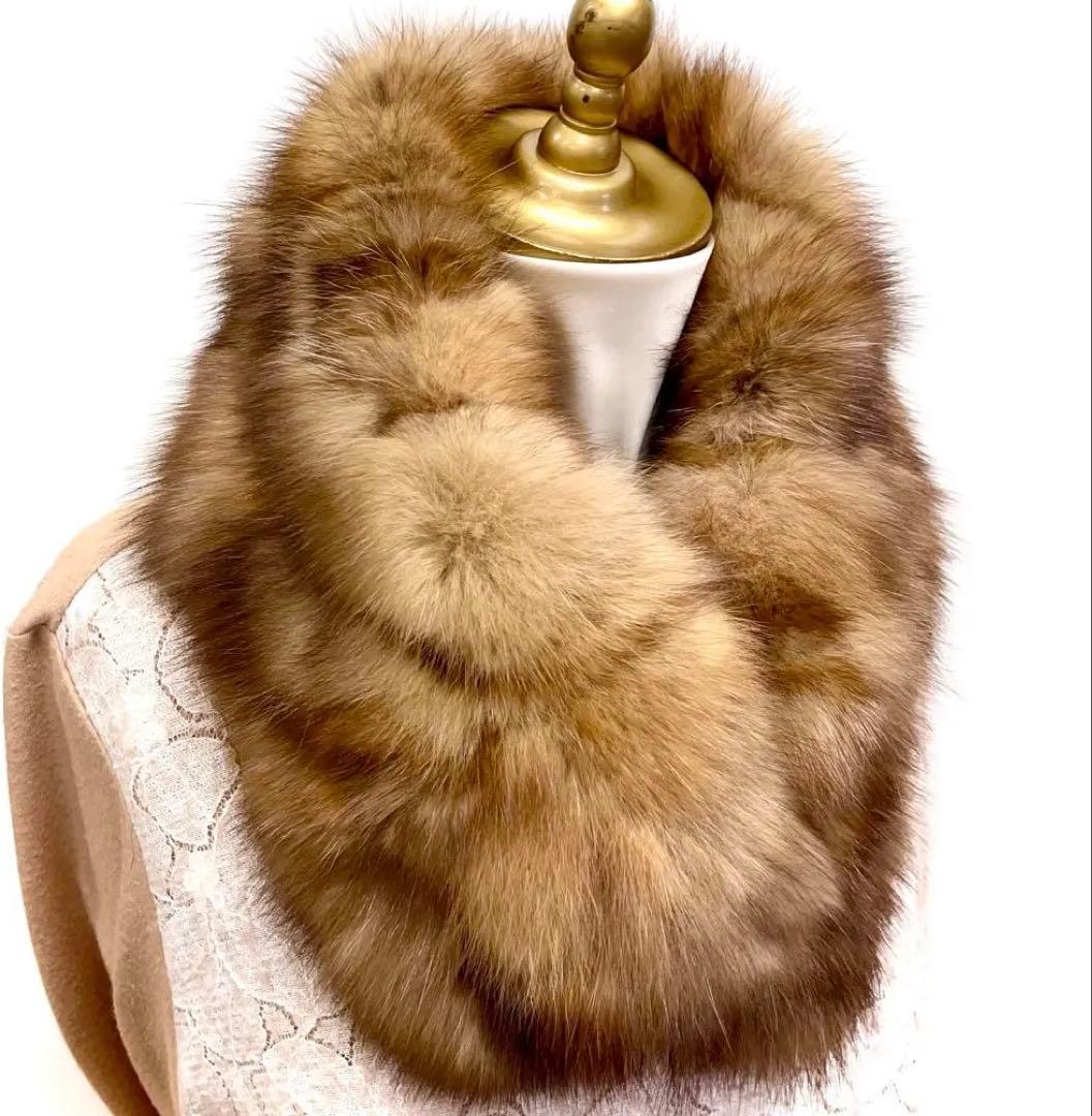 セーブルパッチ　ネックウォームマフラー／天然色　品番Ｗ／GAKE日本製❣️