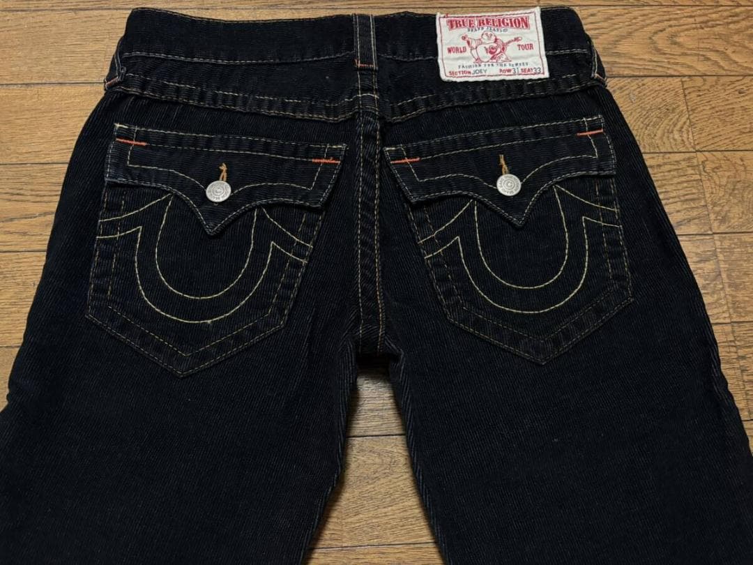 トゥルーレリジョン JOEY コーデュロイ パンツ ブラック 未裾直米国製 31