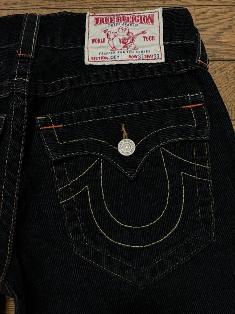 トゥルーレリジョン JOEY コーデュロイ パンツ ブラック 未裾直米国製 31