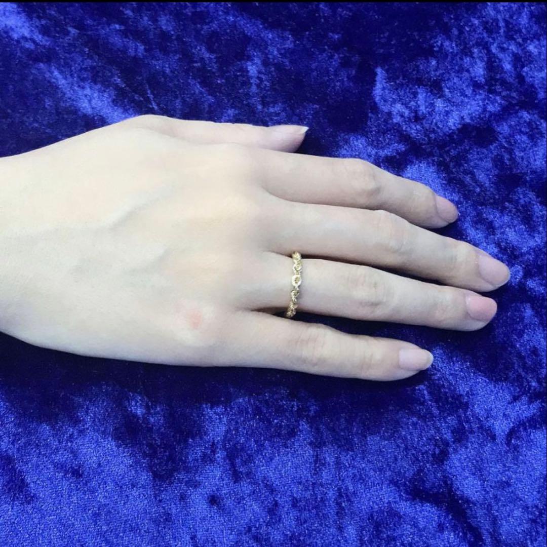 り*認様 K18 18金 イエローゴールド ロープチェーンリング