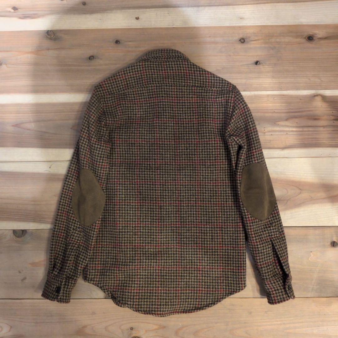 美品　試着のみ　POLO　ラルフローレン　ツイード　シャツ　エルボーレザー