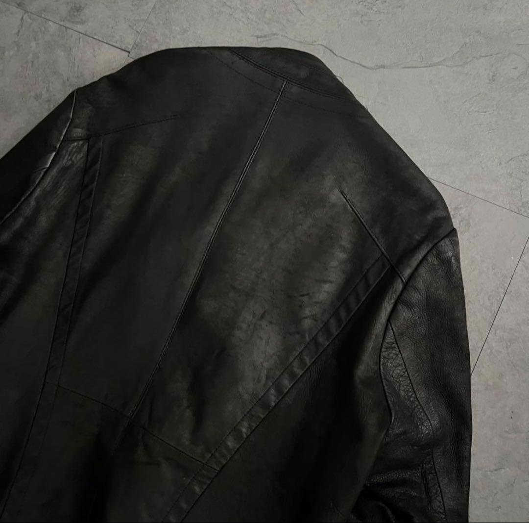 ジャケット・アウター Julius Deformation Leather Jacket