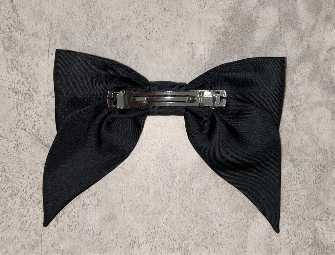 CHANEL シャネル　リボン　バレッタ　ブラック