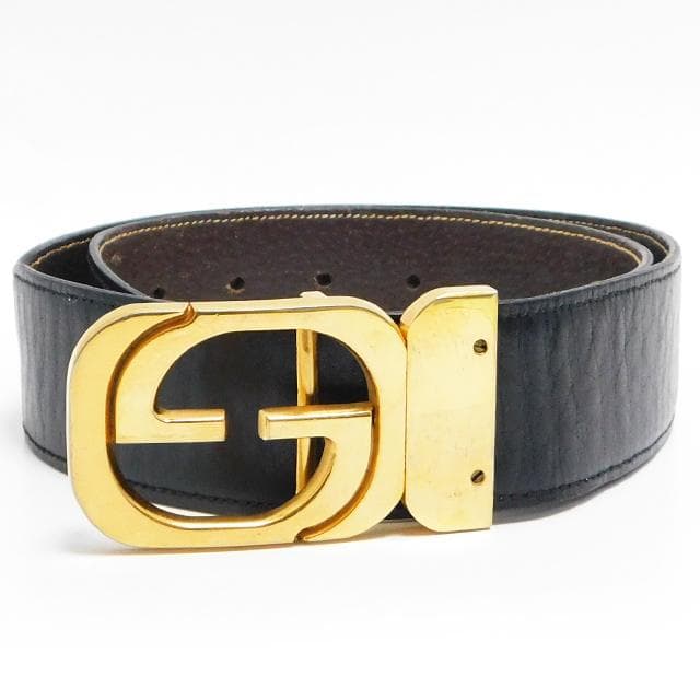 GUCCI グッチ ベルト リバーシブル レザー 黒 茶 イタリア製