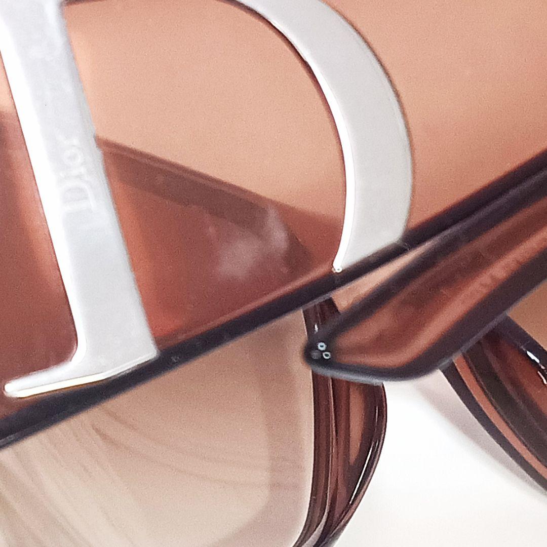 クリスチャンディオール サングラス ブラウン シルバー Dロゴ 男女兼用