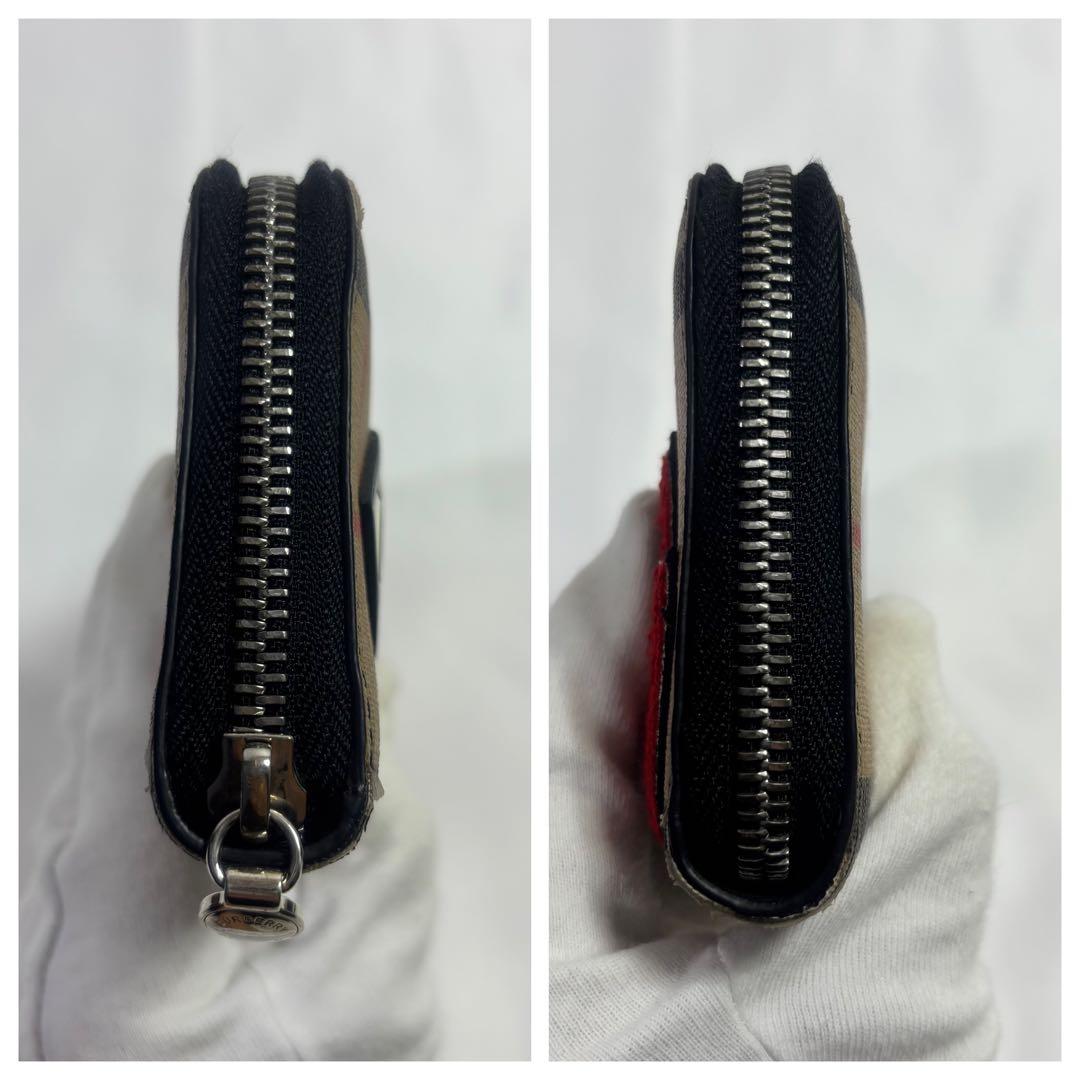 【希少】【美品】バーバリー 長財布パッチ付き　ホースロゴ　ノバチェック