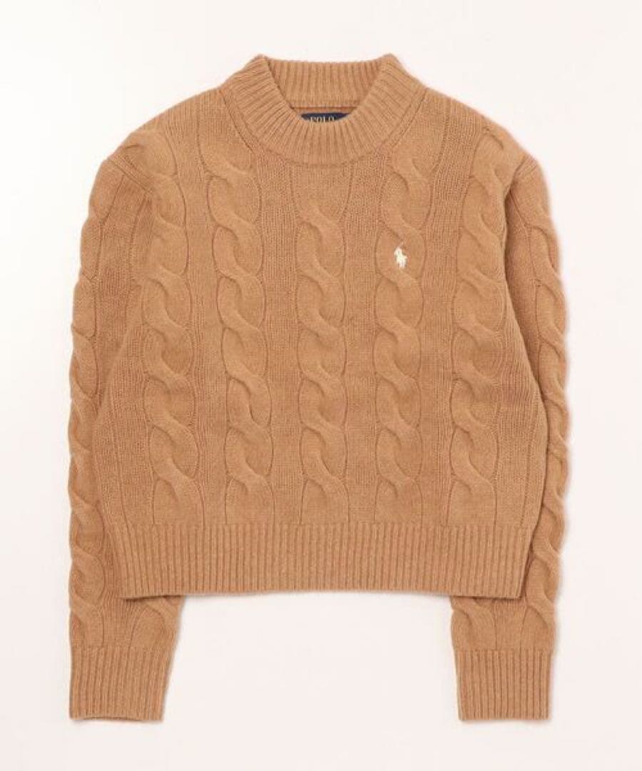 ポロラルフローレン ケーブル ウールカシミヤ モックネック セーター
