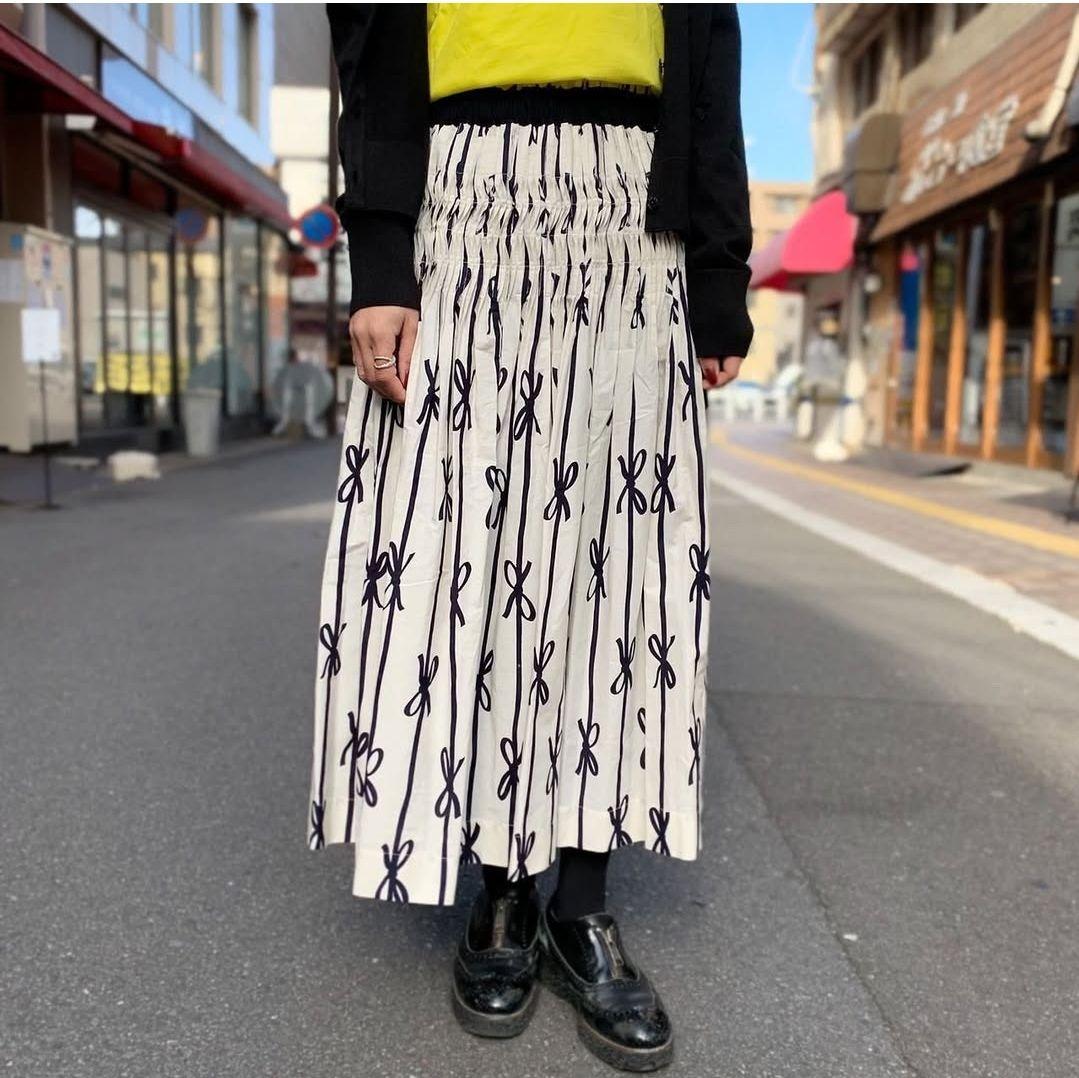 【美品】ミュベール MUVEIL 2022SS リボンストライプスカート 38