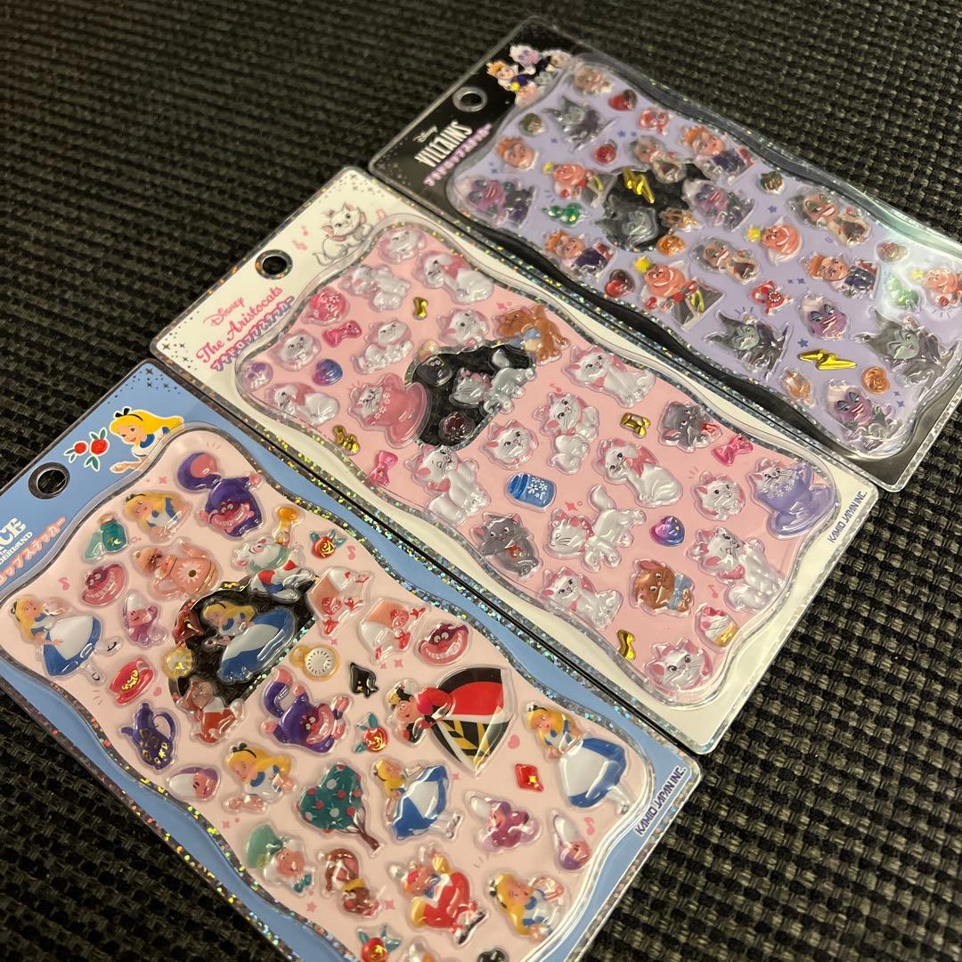 ディズニープチドロップシール3種セットマリーアリスヴィランズ