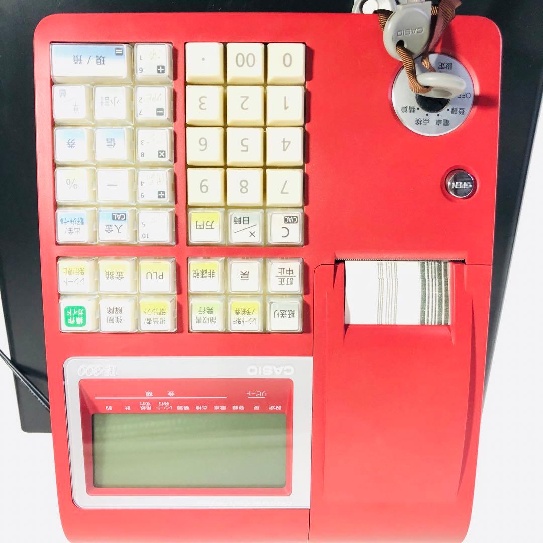 ☆外観美品訳アリ品☆CASIO　電子レジスター　TE-300　電子店名スタンプ付