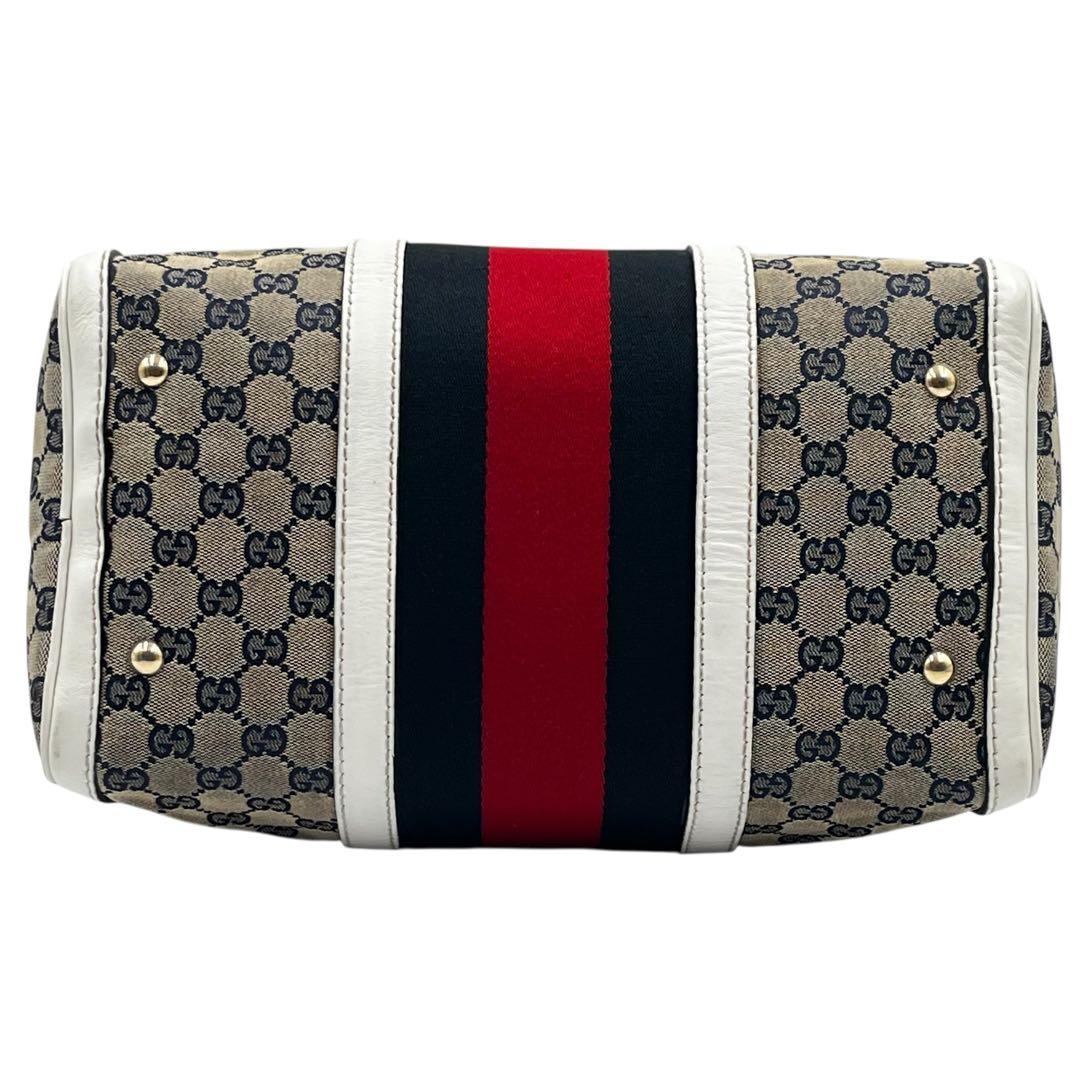 GUCCI グッチ　ボストンバッグ　シェリーライン　キャンバス　gg
