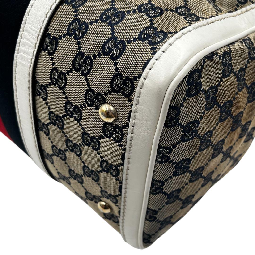 GUCCI グッチ　ボストンバッグ　シェリーライン　キャンバス　gg