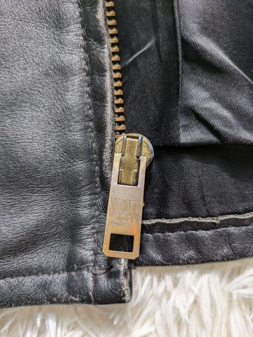 Schott　642 　38 　シングルレザー　ブラック　ライダースジャケット