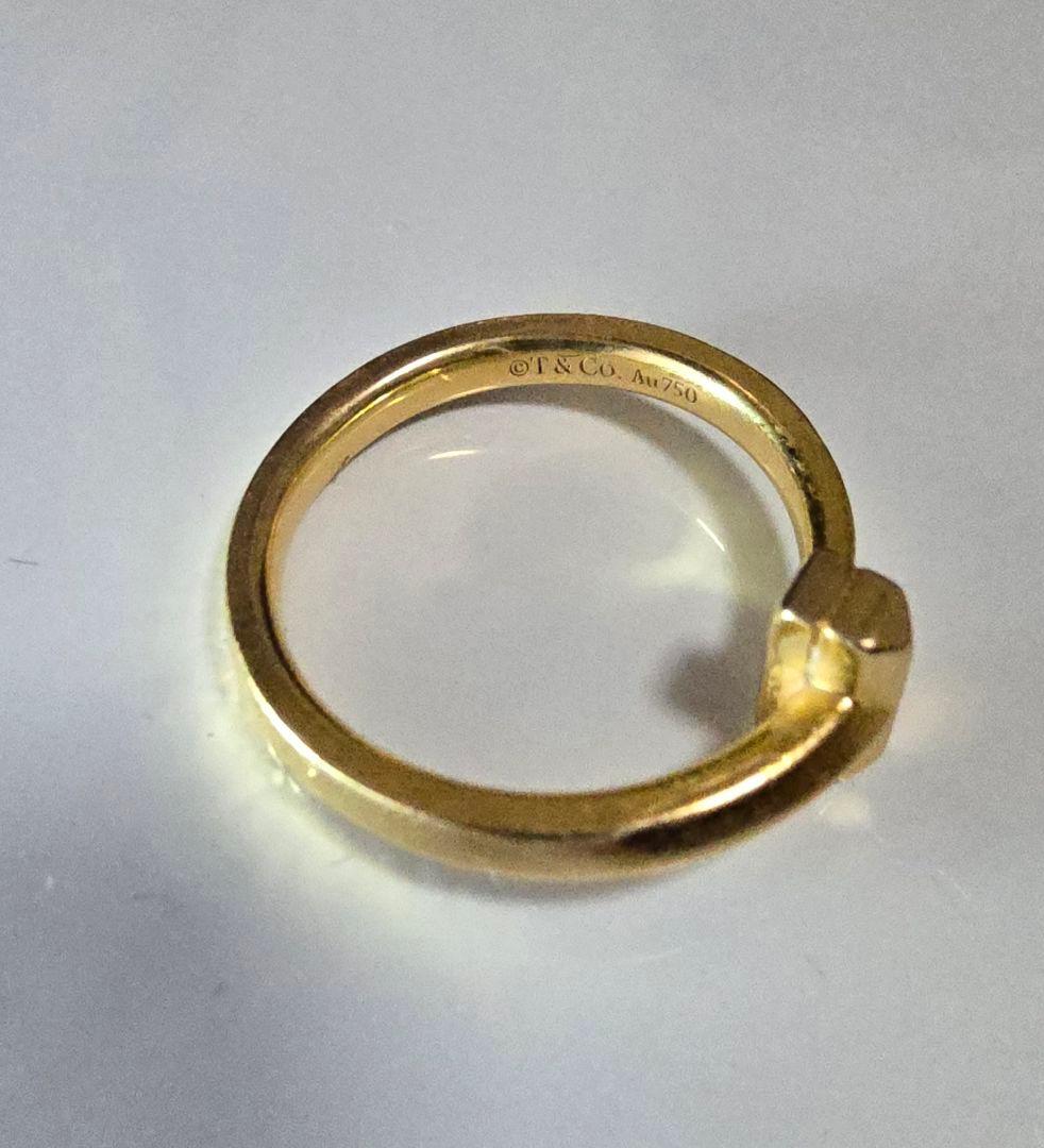 Tワンリング　イエローゴールドUS6、大体日本サイズで約11くらい