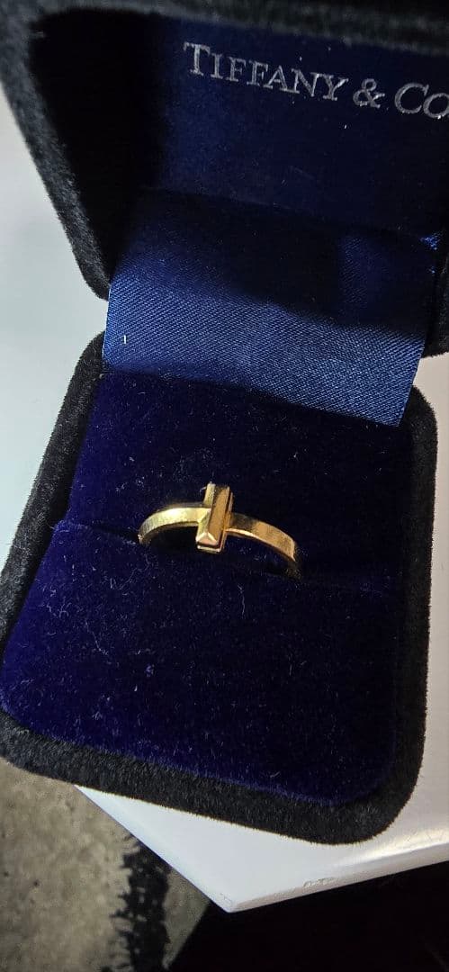 Tワンリング　イエローゴールドUS6、大体日本サイズで約11くらい