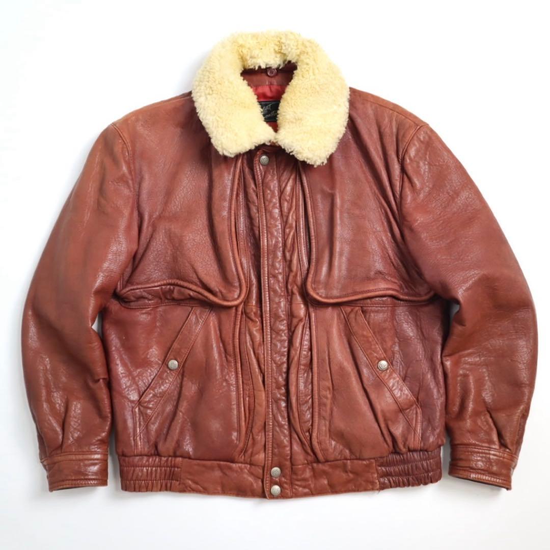 Vintage 90s A2 G1 短丈 襟ボア レザー フライトジャケット